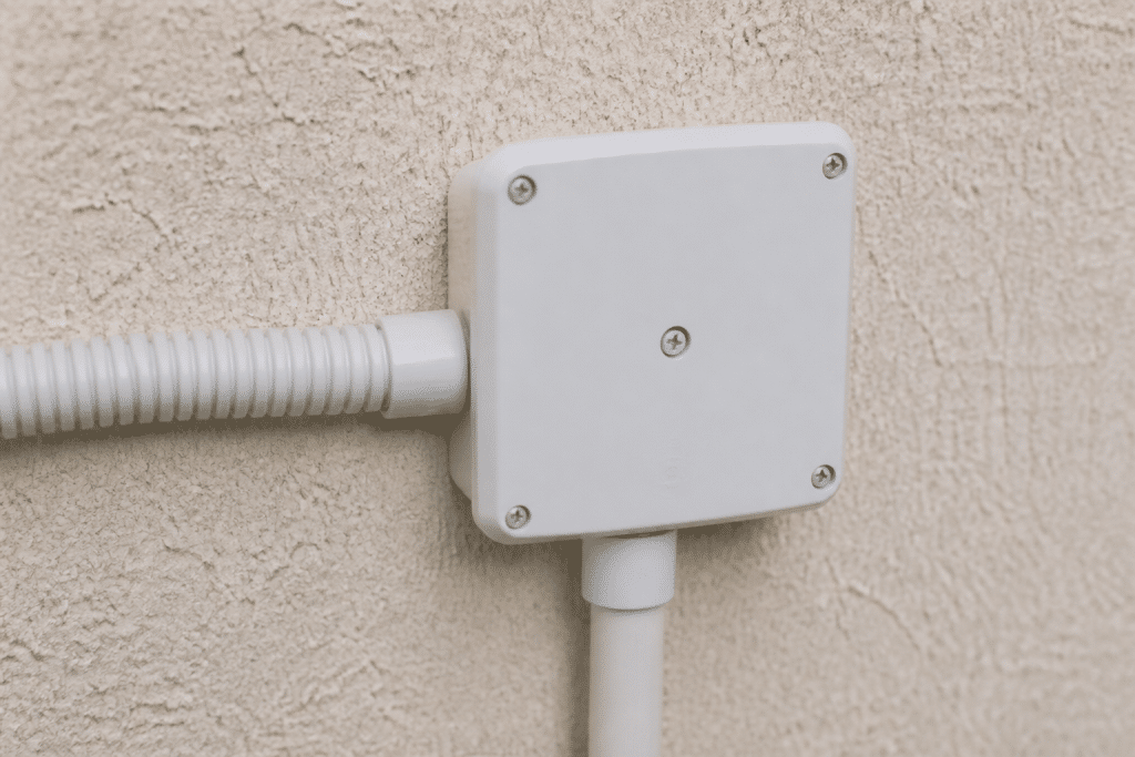 Boite de derivation cable raccorde plaque finition blanche