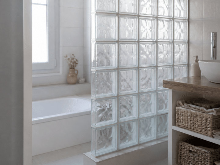 Comment utiliser la brique de verre dans la salle de bain (paroi, cloison, lumière) ?