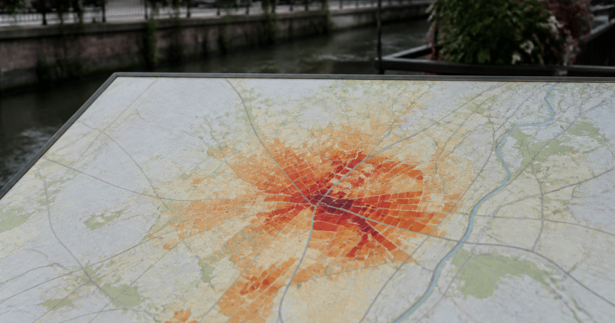 Carte de Colmar affichant la densite de population urbaine