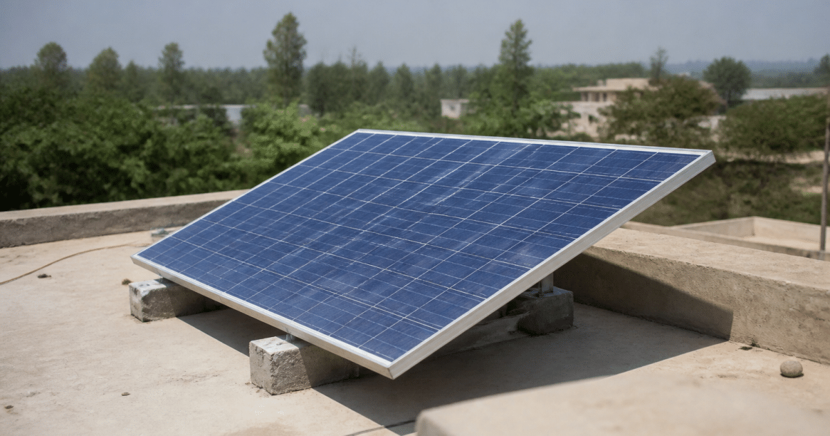 Panneau solaire incline vers le sud en fonction de la position geographique