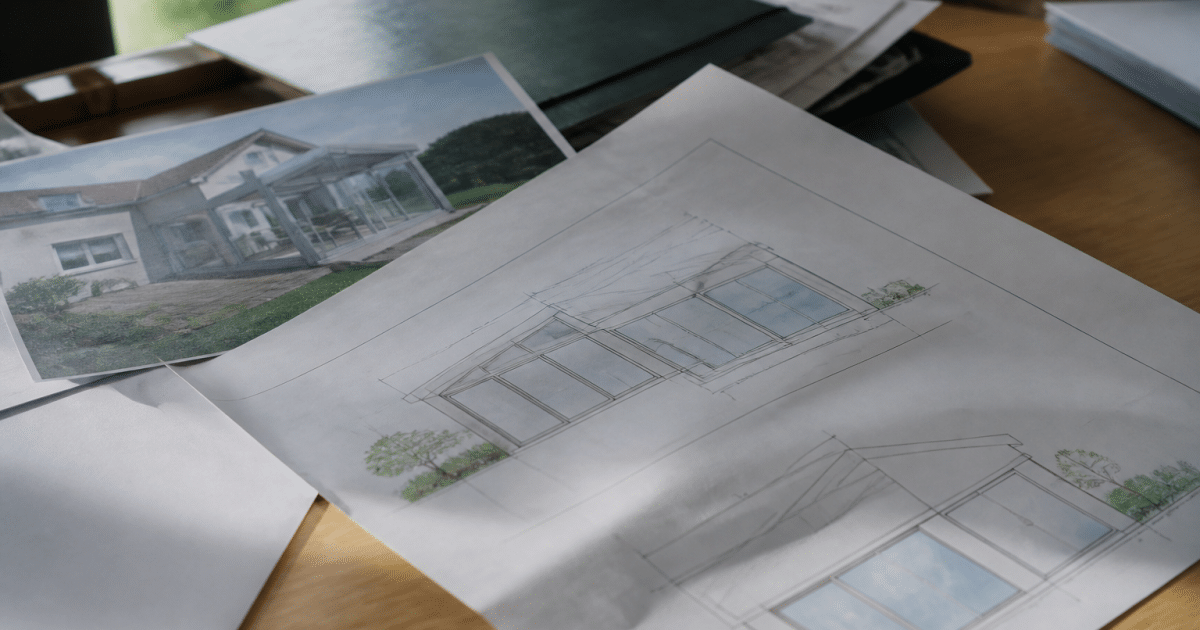 Document administratif avec plans architecturaux veranda adossee maison