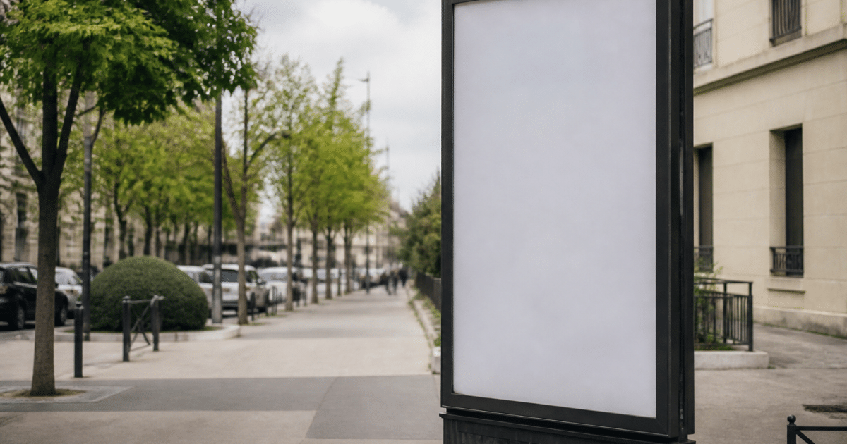Statistiques population affichees sur panneau urbain Issy