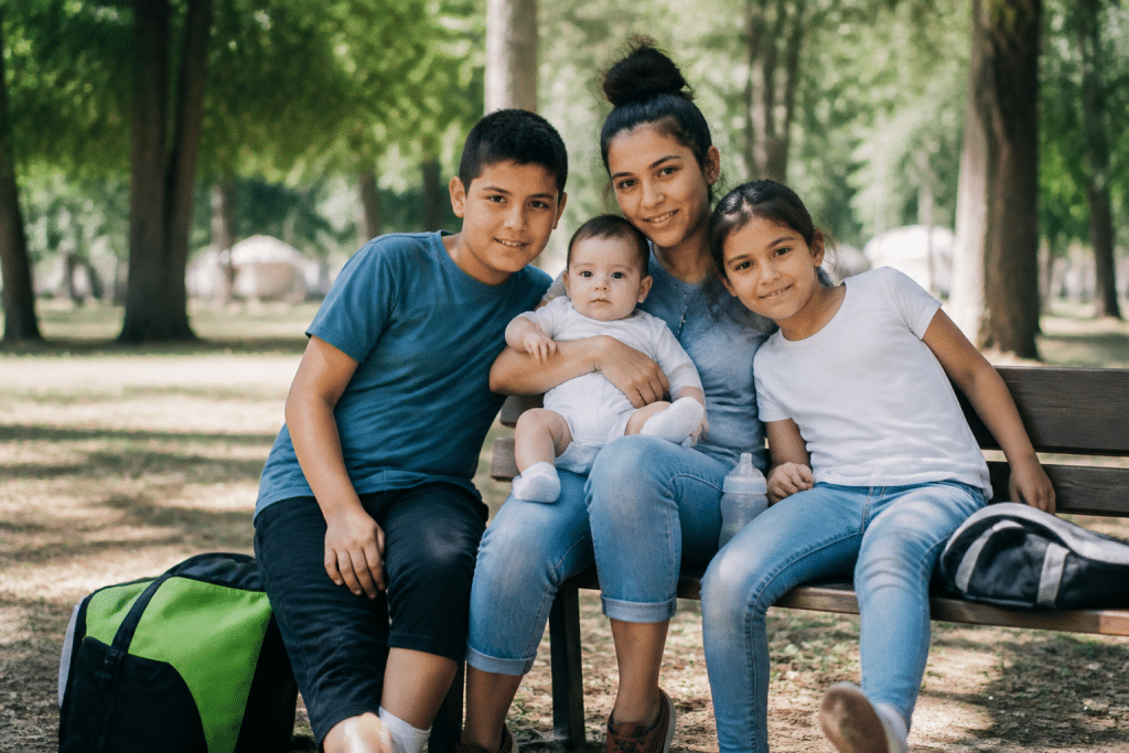 Graphique barres montrant population jeune avec familles enfants