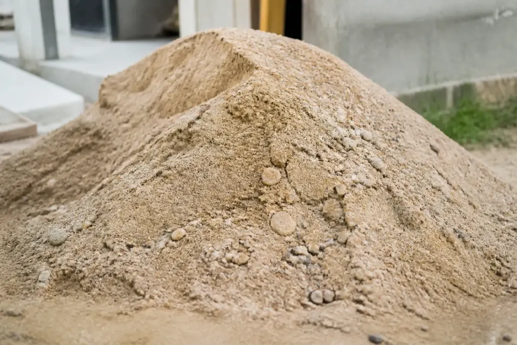 Tas de sable avec particules de tailles variees